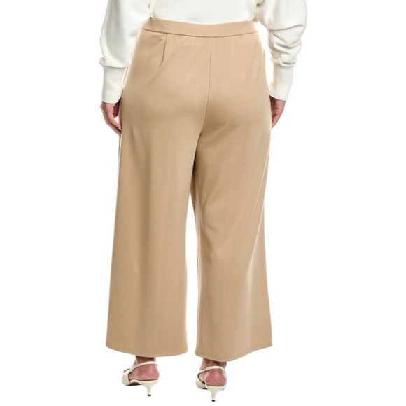 Eileen Fisher Wide Leg Ponte Pant Ankle Crop Pull On Biscuit Large / X-Large - Picture 2 of 16